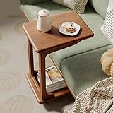 C-förmiger Beistelltisch mit rollenden Rädern, Couchtisch, der darunter gleitet, für kleine Räume, Wohnzimmer, Schlafzimmer