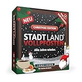 DENKRIESEN - Stadt Land VOLLPFOSTEN - Das Kartenspiel - Christmas - Alle Jahre Wieder. - Fluss Familienspiel | Weihnachts-Edition