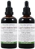 2X 100 ml Lugolsche Lösung 5% Jodlösung | Inhaltsstoffe in pharmazeutischer Qualität | 15% Lugols Liquid Formulierung | 5 Prozent elementares Jod und 10% Kaliumjodid | Braunglas Pipette | Heiltropfen®