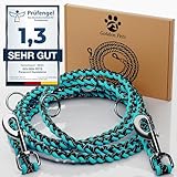 Testnote: Sehr gut - Hundeleine reflektierend I 2m, verstellbar, wetterfest & reißfest bis 250 kg I Paracord Führleine, Umhängeleine I kleine - große Hunde