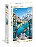 Clementoni 35039 Braies Lake – Puzzle 500 Teile ab 9 Jahren, buntes Erwachsenenpuzzle mit kräftigen Farben, Geschicklichkeitsspiel für die ganze Familie, schöne Geschenkidee