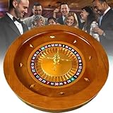 Roulette-Rad, tragbares Casino-Set, Roulette-Rad aus Holz, Drehteller, Präzisionslager in Casino-Qualität, Turm aus verchromtem Messing, sehr sanfte Drehbewegung,Double0-20in