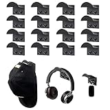 Drasohuija 16 Stück Selbstklebende Hut-Organizer Huthaken,Hut-Halter Hutständer Haken,Cap Halterung Wand,Kappenhaken für die Wandmontage Hutaufbewahrung Huthalter Für Baseball Kappe,Schwarz