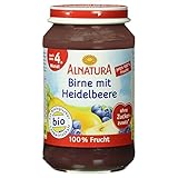Alnatura Bio Birne mit Heidelbeere, nach dem 4. Monat, 190g