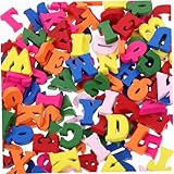 TOPBATHY 200 Stück Holzbuchstaben Hohe Bunte Holz Alphabet Dekorationen für Wandgestaltung Basteln DIY Handwerk Party Geburtstag Weihnachten