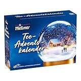 Meßmer Tee-Adventskalender mit 24 Sorten | 48 Beutel Früchtetee & Kräutertee | Stimmungsvolles Design zum Aufstellen | Weihnachtskalender ideal als Geschenk