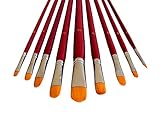 9 Künstlerpinsel Set Katzenzungen Pinselset Zungenpinsel Pinsel für Acryl Aquarell