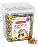 petifool Blütenfest 380g - Ergänzungsfutter für Nager - natürliches Nagerfutter für Kaninchen, Meerschweinchen, Hamster, Chinchilla & mehr - ohne künstliche Zusätze - 100% Natur - artgerechtes Futter