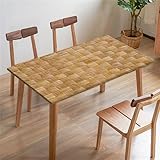 Morbuy Rechteckige Elastische Tischdecke, Rechteckig Tischdecke mit Gummizug Spanntischdecke Gartentischdecke für Outdoor Picknick Camping Partys (130x130cm,Holzmaserung 3)