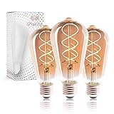 IPurity Edison Vintage Glühbirne [3 Stück] - Stromsparende E27 LED Vintage - Universelle Retro Glühbirne E27-4W warmweiss - dimmbar
