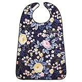 Wasserdichte Esslätzchen für Senioren, Erwachsenen-Lätzchen mit Auffangbehälter, Kleidungsschutz, Fütterungslätzchen, leicht abwischbar, weicher Stoff, Befestigung an Hochstuhl und Tischen