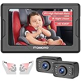 Itomoro Baby-Autokamera HD 1080P Dual-Channel-Display Baby-Auto-Monitor mit 2 IR-Nachtsichtkamera, einfach zu installieren, 10,9 cm Autokamera für Baby mit kristallklarer Weitsicht für den Rücksitz