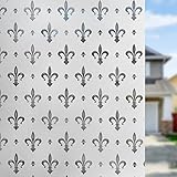 Fensterfilm Retro Transparent Sonnencreme Anti UV No-Kleber Glasfilm Dekorative Türfenster Aufkleber,45cm x 200cm