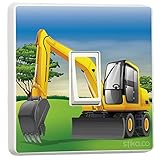 JCB Bagger Bagger Lichtschalter-Sticker, Vinyl