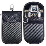 2 Stück Keyless Go Schutz Autoschlüssel Bag, RFID Funkschlüssel Schutz Keyless Abschirmung Faraday Blocker Schlüsseltasche Schlüsseletui 13 x 10cm/5.12 x 3.94(Medium)