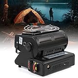 Gasheizung Camping, 1,3KW Tragbare Gasheizung Gaskocher 2in1 Heizstrahler Zeltheizung Campingheizung Keramik Heizgerät 100 g/h