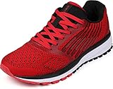 WHITIN Unisex Sportschuhe Damen Herren Turnschuhe Laufschuhe Sneakers Männer Walkingschuhe Modisch Bequem Joggingschuhe Fitness Schuhe Rot Größe 42