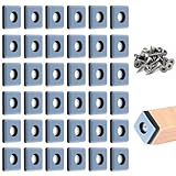 PONGH 36 Stück Teflongleiter zum Schrauben 25 x 25 mm Eckig Teflon Möbelgleiter mit 36 Edelstahlschrauben Teppichgleiter Gleiter für Schwere Möbel für Möbel Sessel Stuhlbeine