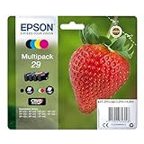 Epson Original 29 Tinte Erdbeere, XP-235 XP-332 XP-335 XP-432 XP-435 XP-245 XP-342 XP-345 XP-442 XP-445 XP-247 XP-257 XP-255 XP-352 XP-355 XP-452 XP-455, (Multipack 4-farbig)