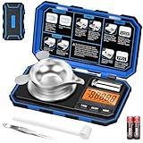 Onherm Digital Feinwaage, 50g/0.001g Elektronische Milligramm Waage, MG Waage mit Kalibriergewichten, Präzisionswaage zum Wiegen von Pulvern, Schmuck, Essen, mit Pinzette, Waagschale und Schaufel