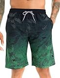 APTRO Herren Badehose Freizeit Short Schnelltrocknend Badeshorts Grün BS023 XL