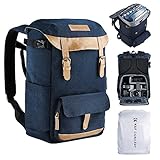 K&F CONCEPT Kamerarucksack Rolltop 20L Fotorucksack Wasserdicht Robuste Rucksack-Stofftaschen aus Stoff für Spiegelreflexkamera Canon Nikon Sony Fujifilm Olympus und 15,6 Zoll Laptop