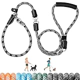 Eyein Retrieverleine Hundeleine, 120-180 cm verstellbare Hundeleine mit integriertem Halsband, Reflektierende robuste Trainingsleine mit Griff für mittelgroße große Hunde 9-55 kg (Schwarz)