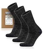 FORVEVO 3 Paar Thermosocken Herren 39-42 DunkelGrau, 60% Merinowolle Wintersocken Herren Atmungsaktiv, Sportsocken für Trekking Outdoor