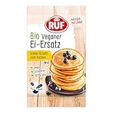 RUF Bio Veganer Ei-Ersatz, 100% pflanzlicher Vollei-Ersatz, Ei-Ersatz-Pulver zum Backen, Kochen, Panieren & für Desserts, entspricht 4 Eiern, 1 x 28g