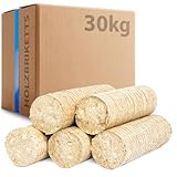 30kg Hartholz Briketts aus Buchen Holz – Hoher Brennwert, CO2-neutral, hohe Heizleistung für Kamin & Ofen – Lange Brenndauer, Buchenbriketts ohne chemische Zusätze, gleichmäßige Wärme und Glut