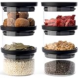 KIVY Kleine Vorratsgläser mit transparenten Glasdeckel [6x 350ml] Luftdichte Gewürzgläser stapelbar - Gewürzbehälter Glas - Gläser Gewürze Schublade - Gewürzdosen - Gewürze Aufbewahrung