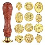 12 Stück Wachssiegel Stempel Wachsstempel Klassischer Siegelstempel Wachs stempel mit Holzgriff Geeignet für Einladungen, Umschläge, Briefe