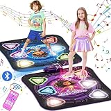Tanzmatte Geschenk für Kinder, 2-Spieler & 12-Tasten Leucht-Tanzmatte mit Bluetooth, Einzel und Doppelt von Angesicht zu Angesicht Modi, Musik Spielzeug Geschenke für Jungen Mädchen Kinder 3-12 Jahre