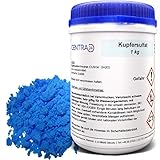 Kupfersulfat 1kg in Dose von Centra24, Made in GERMANY, Kupfervitriol, Kupfer-II-sulfat-5-hydrat, Wasser, CUSO4 5H2O, Kristallzucht, Blaustein, Verkupfern,