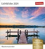 Lichtblicke Postkartenkalender. Kalender zum Aufstellen oder Aufhängen. Postkarten-Tischkalender 2024 mit stimmungsvollen Motiven und Naturaufnahmen: Wochenkalender mit 53 Postkarten