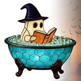 KZT Ghost Bubble Bath Lamp Niedliche Halloween Nachtlicht, Geistertischlampe, Harzfarbenwechsel LED Stimmungslampe Lustige Geister Schaum Badelicht für Halloween Party Geschenk Dekorative