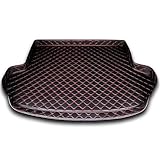 EABEAHZZ Auto Leder Kofferraummatten für Seat Tarraco 2019-2024 7-Seater, Antirutschmatten Kofferraumschutz Teppiche, Kofferraumwanne Matten Autozubehör Mit Hoher Seiten, C/Black-Red