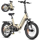 ENGWE E Bike mit APP&IoT, Ebike 48V 15Ah Akku bis 160km, Drehmomentsensor & hydraulische Bremsen, 20 * 3.0 Reifen, 2 Stunden aufgeladen (Gelb)