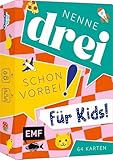 Edition Michael Fischer Kartenspiel: Nenne DREI – Schon vorbei! ... für Kids! Das rasante Wortspiel mit über 120 witzigen Kategorien ab 6 Jahren