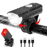 LED Bicycle Light Set StVZO Approved Bicycle Light USB Rechargeable Bicycle Light Front & Rear Light IPX5 Waterproof Bicycle Lights LED Bicycle Light Set Bicycle Lamp