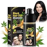Black Hair Dye Shampoo,Hair Dye Shampoo,Black Hairs color Shampoos 3in1,Waschen,Pflegen & FäRben In Einem,NatüRliche Sofort-Haarfarbe, Deckt Graue Haare Ab,Langanhaltende Farbe FüR Graues Haar
