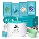 Waxing Set Wachs Professionelles, Wax Maschine mit 400g Wach Perlen, 1 Silikonschale, 2 Flaschen Behandlungsöl für entspannte Haut und wirksame Haarentfernung durch Wachsen Wachswärmer