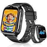 Smartwatch Kinder mit GPS und Telefon, 4G GPS Handy Uhr Kinder Smartwatch mit Videoanruf Anruffunktion IP68 Wasserdicht SOS Spiel Voice Chat Wecker Schulmodus, Geschenk für Jungen Mädchen Student