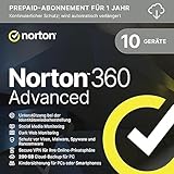 Norton 360 Advanced 2025 | 10 Geräte | 1 Jahr | Aktivierungscode per Email