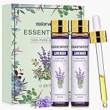 Migcaput Lavendelöl (2 x 10ml) diffuser ätherische öle 100% reines natürliches Öl Lavendelöl für Aromatherapie Diffuser und Körperpflege (2er Pack)