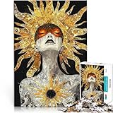 für Erwachsene 1000 Teile Puzzle Sonnengöttin Digitale Kunst Aus Holz für Kinder ab 14 Jahren Wohnkunstdekor Künstlersammlung, Bildende Kunst。Größe：50x75cm/19.6x29.5Zoll