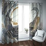 Deertweet Home Bruch Malerei Verdunkelungsvorhänge 2 Paneele für Wohnzimmer Boho Ösen Fenstervorhänge Raumverdunkelung Thermoisoliert für Schlafzimmer H260xB140