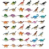 Dinosaurier Spielzeugfiguren 48 Stücke， Kleine Dinosaurier Figuren Set Dino Figuren， Mini Dinosaurier Kunststoff Pädagogisches Spielzeug für Jungen Mädchen Geschenke Kindergeburtstag