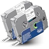 PUWOWYE Kompatibel mit Brother TZe-231 TZ-231 Tze 12mm 0.47 Laminated White Schriftband für Brother P-touch Bänder 12mm PT-H100R PT-H105 PT-H100LB PT-H110 H107B PT-D400 PT-D210 PT-1000 H101 E100