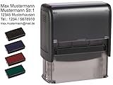 STEMPEL Firmenstempel Adressstempel Namensstempel Selbstfärber IMPRINT bis 6 Zeilen mit Wunschtext/Logo (3-4 Zeilen (Imprint 11))